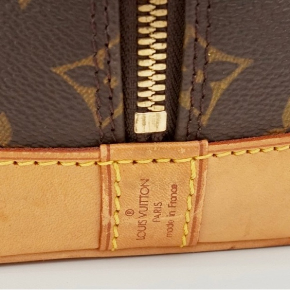 Louis Vuitton Monogram Alma Handbag - Brown & Tan Leather - Picture 14 of 16